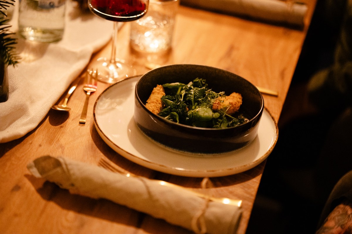 Wildkräutersalat mit NO-Gambas